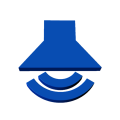 File:Blue auditorium icon (upside-down speaker icon).svg