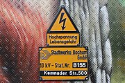 Hochspannung. Lebensgefahr. Stadtwerke Bochum