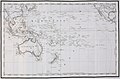 Carte française (1832) faisant apparaître "Waihou" (nom donné par Cook à l'île de Pâques) et les îles Sala y Gomez.