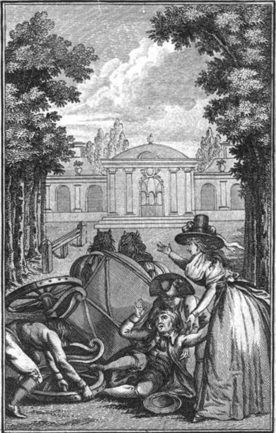 Cécile le fit mettre dans sa voiture et fit le reste du chemin à pied. page 137. volume 5