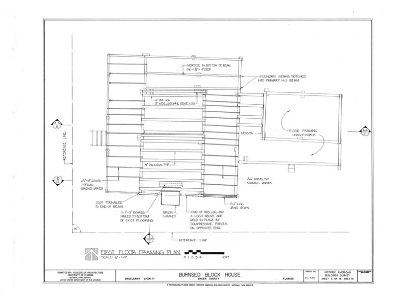 File:Burnsed Blockhouse, Near St. Mary's River, Macclenny, Baker County, FL HABS FL-399 (sheet 3 of 15).tif