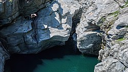 Cliff Diving in Ponte Brolla, Switzerland Licensing: CC-BY-SA-4.0
