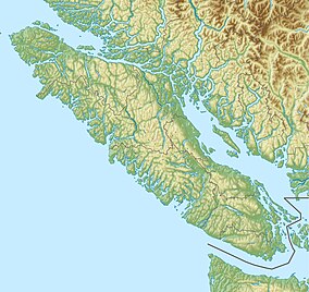 Map showing the location of Sooke Potholes Provincial Park