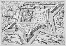 Carte du fort Borj El Kebir de Houmt Souk en 1599.