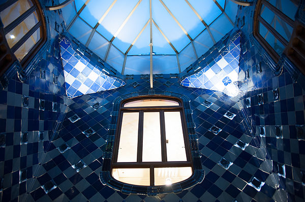 The atrium; Gaudí convinced Batlló to let him expand the central well of the building to let in light, instead of rebuilding.