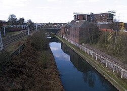 Chance Glassworks with canalside buildings 2012