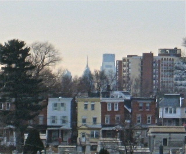 Center City Philadelphia's skyline seen from Cheltenham Avenue