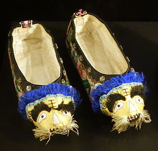 Tiger-head shoes Traditional Chinese folk handicraft used as footwear for children