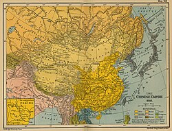 Na mapě (1910) je zakresleno území Japonského impéria (šedé), včetně Korejského poloostrova jako nové provincie Vyvolených