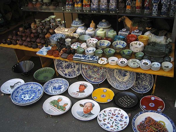 Porcelain in a Shanghai market
