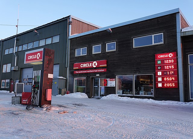 The world's most northern fuel station, in Longyearbyen, Norway