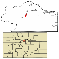 Location of Georgetown in Clear Creek County, Colorado.