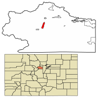 Clear Creek County Colorado Incorporated and Unincorporated areas Georgetown Highlighted 0829735.svg