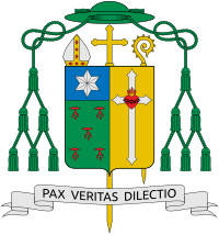 Coat of arms of Vicente Posada Reyes as Bishop of Borongan.svg