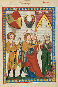 Burkhard (II) von Wengen (-1296). Große Heidelberger Liederhandschrift (Codex Manesse) — Zurich, ca. 1300 bis ca. 1340.