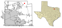 Collin County Texas Incorporated Alanları Westminister vurgulanmıştır.svg