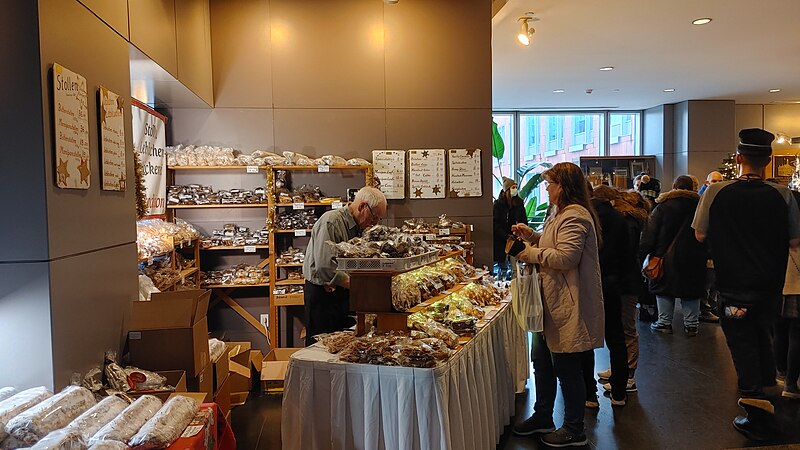 File:Confectionery stall inside City Hall at Kitchener Christkindl Market, 2022, Kitchener, Ontario.jpg