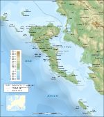 Mapa de la isla de Corfú