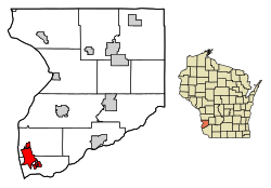 Location of Prairie du Chien in Crawford County, Wisconsin.