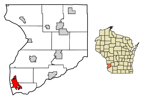 File:Crawford County Wisconsin Incorporated and Unincorporated areas Prairie du Chien Highlighted.svg