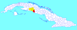 Cumanayagua kotamadya (merah) dalam Cienfuegos Provinsi (kuning) dan Kuba