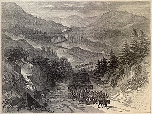 Savaştan bir yıl sonra Cumberland Gap Gorge.