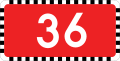 Polski: Tabliczka drogi krajowej nr 36 wskazująca na dopuszczalny nacisk osi pojazdu do 10 t