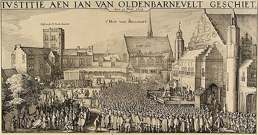 Decapitation of Johan van Oldenbarnevelt - Onthoofding van Oldenbarnevelt (Iustitie aen Ian van Oldenbarnevelt geschiet)(1619, Claes Jansz. Visscher)