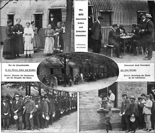 Deutsche Kriegszeitung (1914) 01 08 3, Wir wir internierte Russen und Franzosen behandeln.png