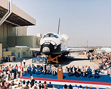 Discovery rollout ceremony in October 1983 Discovery rollout ceremony.jpg