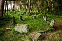 Doll Tor-Steinkreis, nahe Birchover in Derbyshire