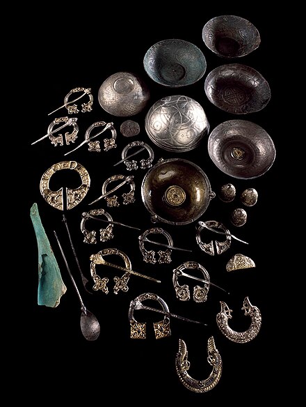 Early medieval hoard of Pictish silver objects dated c AD 800 from St Ninian's Isle