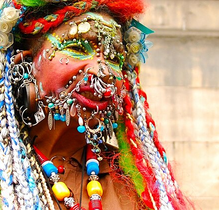 Elaine Davidson, the "Most Pierced Woman" in the world as of 2009