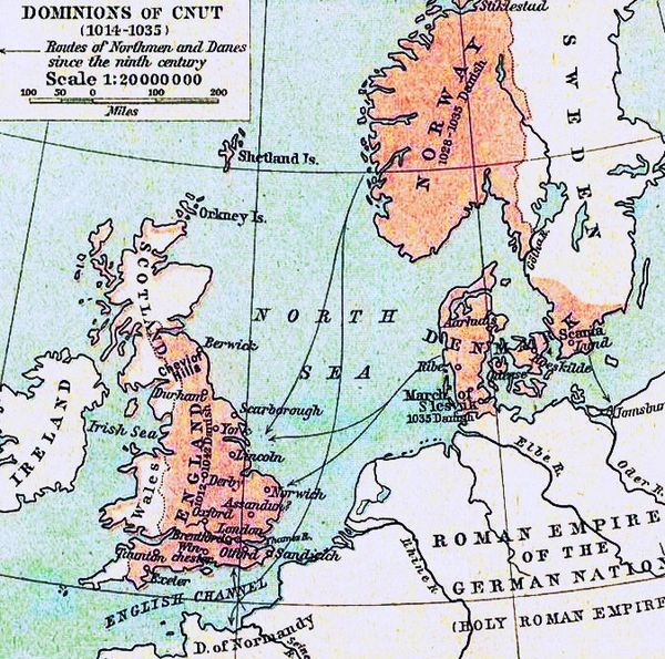 At the time of King Cnut, the Isles of Scilly fell outside England's rule, as did Cornwall and Wales.