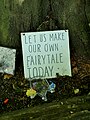 Epigraph around the base of the fairy tree in Bexley Woods, Bexley.