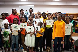 Photo de groupe après l'atelier sur Vikidia