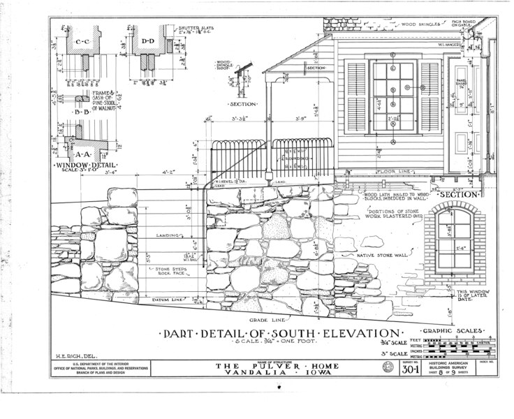 File:Ferdinand Daniel Pulver House, County Road F-70 Vicinity, Vandalia, Jasper County, IA HABS IOWA,50-VANDA,1- (sheet 8 of 9).tif