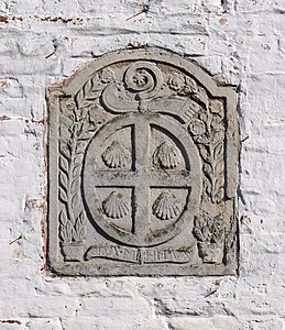 Le blason d'Anne-Josèphe de la Croix, abbesse de Florival (ferme du Biéreau).