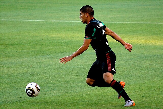 Salcido playing for Mexico at the 2010 FIFA World Cup.