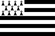 The modern flag of Brittany: Gwenn-ha-du (White-and-black) Gwenn ha du.svg