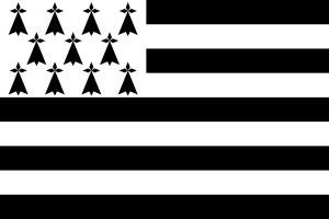 The modern flag of Brittany: Gwenn-ha-du (White-and-black)