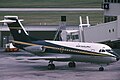 sebuah pesawat Air Nauru Fokker F28 Fellowship di Lapangan Terbang Antarabangsa Melbourne, Australia pada Tahun (1973)