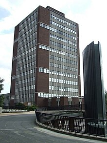 Civic Centre: Council's main offices 1970-2006, since demolished. Former Council Offices - geograph.org.uk - 553812.jpg