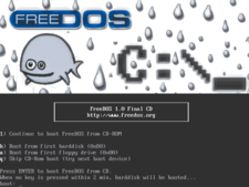 FreeDOS LiveCD boot képernyő