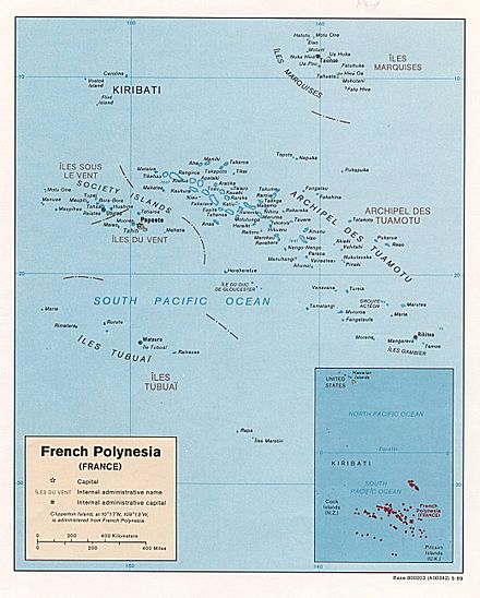 Mapa de la Polinèsia Francesa