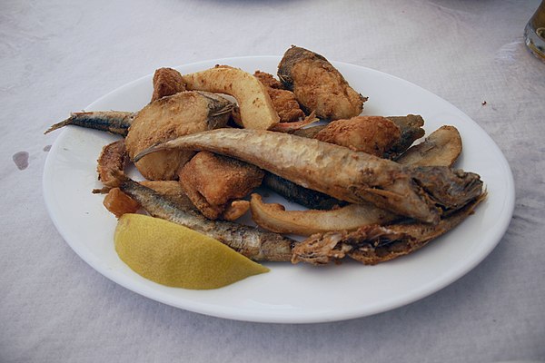 Pescaíto frito, originating from the 16th-century Andalusian Jews of Spain and Portugal