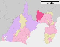 Location of Fujinomiya in Shizuoka Prefecture