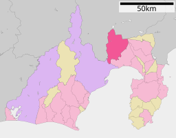 Fujinomiyas läge i Shizuoka prefektur