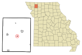 Gentry County Missouri Incorporated and Unincorporated areas Darlington Highlighted.svg