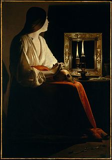 <i>Magdalene with Two Flames</i> Painting by Georges de La Tour